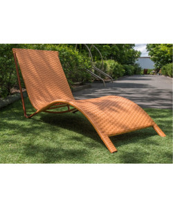 Шезлонг из ротанга "Риф (коньяк)"