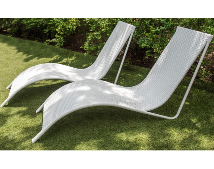 Шезлонг  из ротанга Риф (белый)
