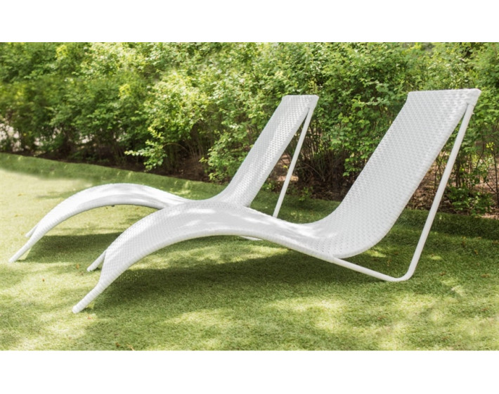 Шезлонг  из ротанга Риф (белый)