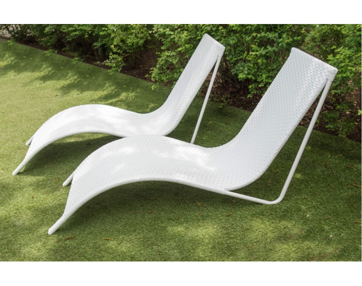 Шезлонг  из ротанга Риф (белый)