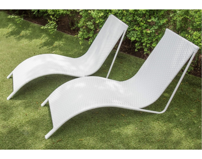Шезлонг  из ротанга Риф (белый)