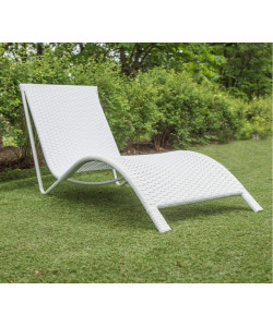 Шезлонг  из ротанга "Риф (белый)"