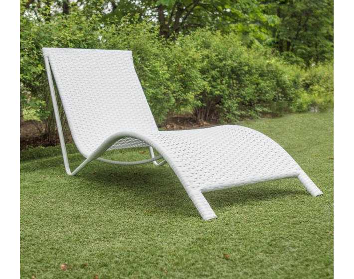 Шезлонг  из ротанга Риф (белый)