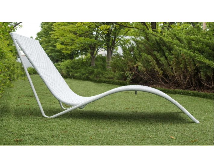 Шезлонг  из ротанга Риф (белый)