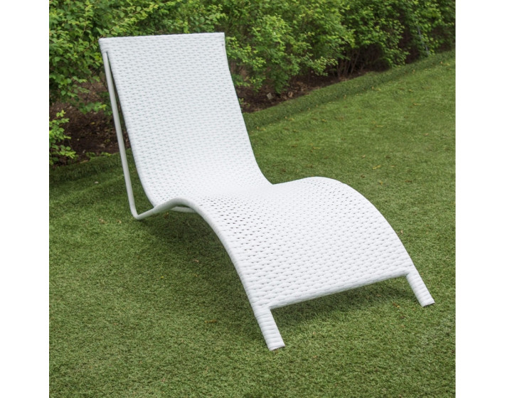 Шезлонг  из ротанга Риф (белый)