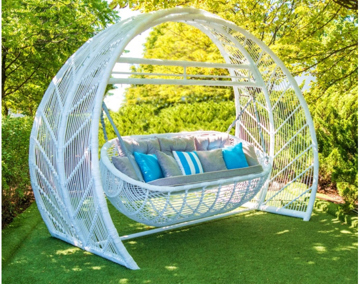 Качель из ротанга Люмина (Белая)