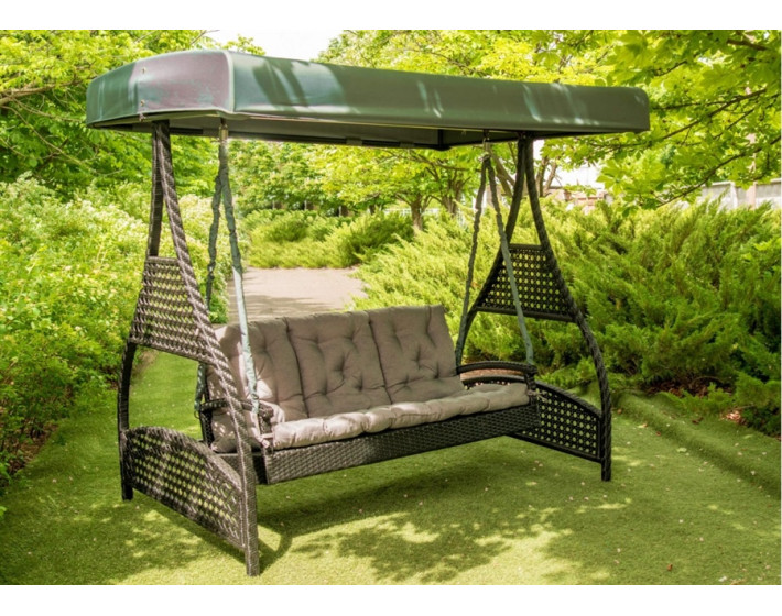 Садовые качели из ротанга Мелодия (серый)