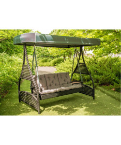Садовые качели из ротанга "Мелодия (серый)"