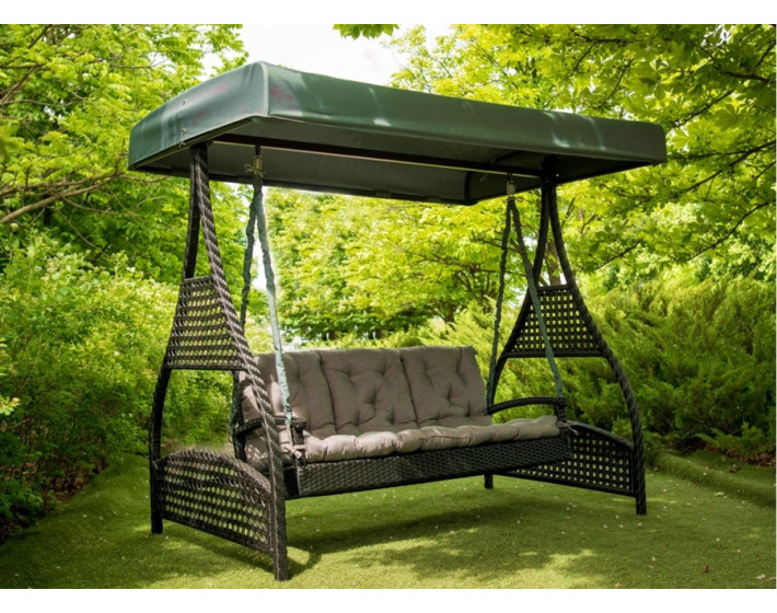 Садовые качели из ротанга Мелодия (серый)