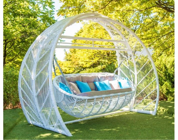 Качель из ротанга Люмина (Белая)