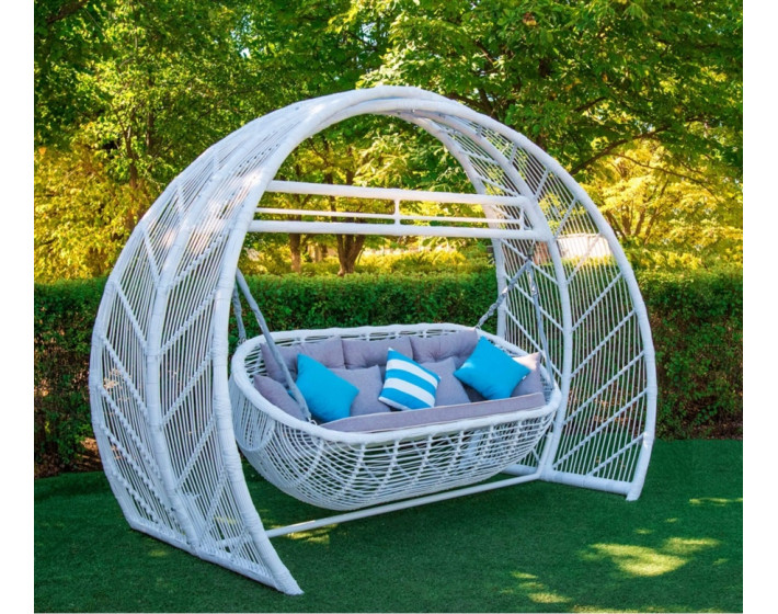 Качель из ротанга Люмина (Белая)