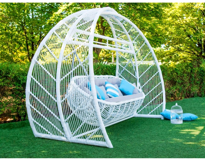 Качель из ротанга Люмина (Белая)