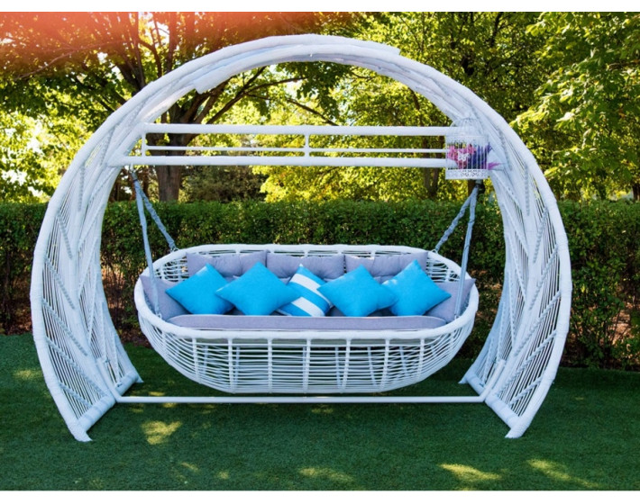 Качель из ротанга Люмина (Белая)