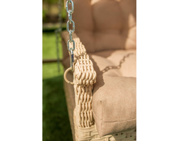 Садовые качели  из ротанга "Мелодия Премиум (бежевый)"