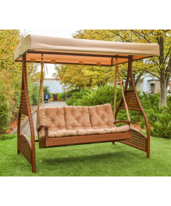 Садовые качели из ротанга "Мелодия (каштан)"