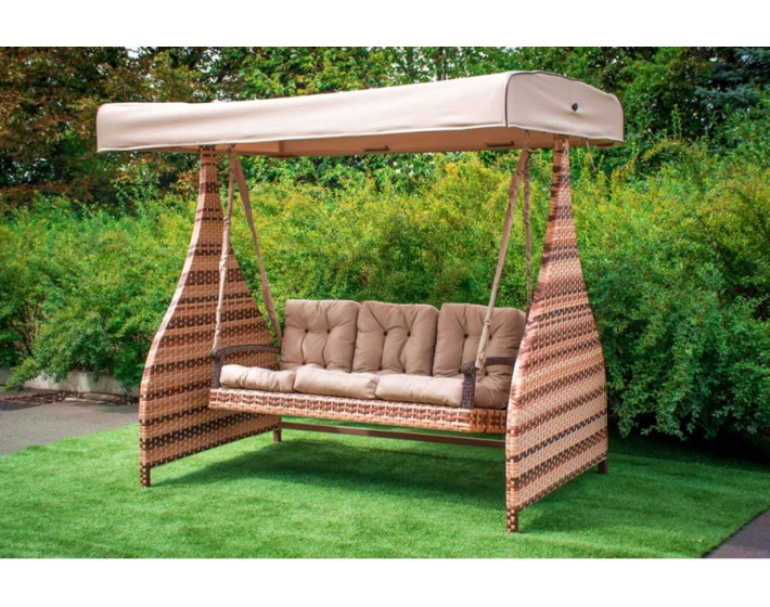 Качель из ротанга Мелодия Люкс (Двухцветная)