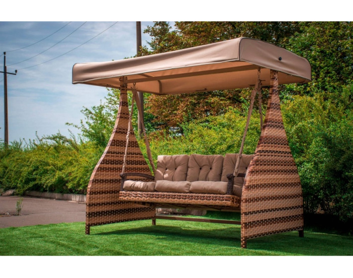 Качель из ротанга Мелодия Люкс (Двухцветная)