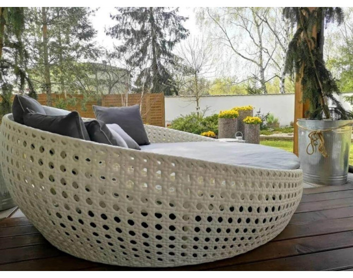 Кровать шезлонг лаунж из ротанга Релисса