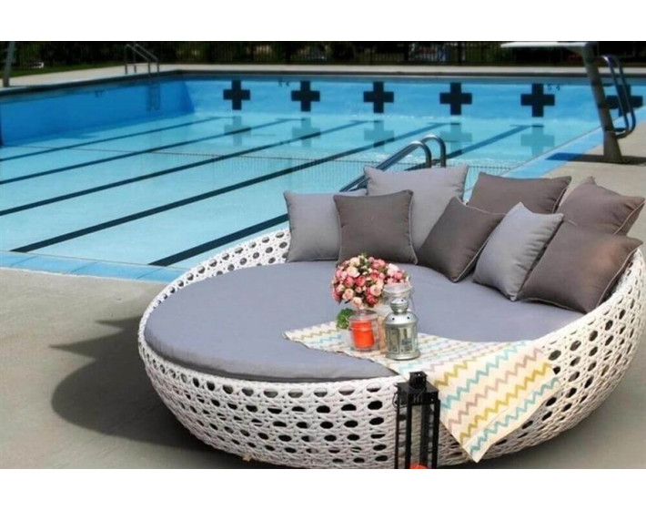 Кровать шезлонг лаунж из ротанга Релисса