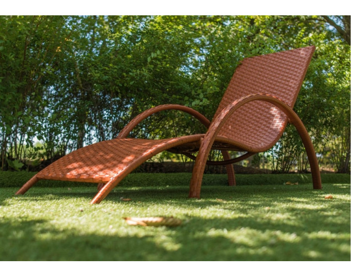 Шезлонг  из ротанга Эстет (Коньяк)