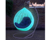 Белый ротанг + голубое свечение +3000 руб.