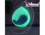 Белый ротанг + бирюзовое свечение +3000 руб.